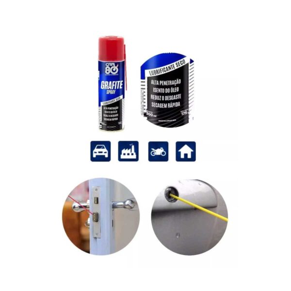 Grafite Spray Lubrificante a Seco Car80 300ml - Imagem 4