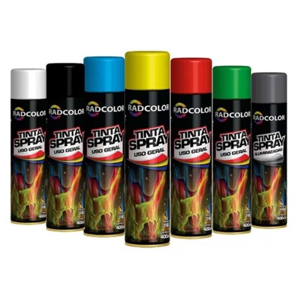 Tinta Spray Preto Brilhante Uso Geral Radcolor 400ml RC2101 - Image 5