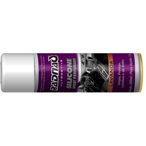 Silicone Aerossol Perfumado Lavanda Radnaq 300ml RQ6231 - Imagem 2