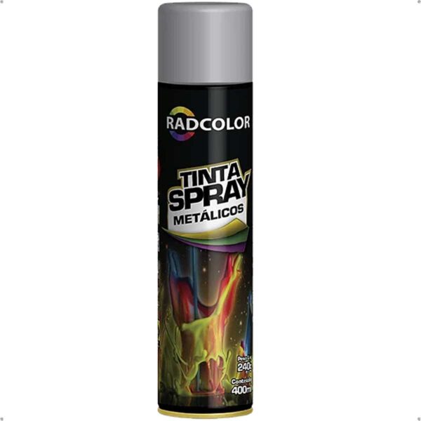 Tinta Spray Metalica Prata Uso Geral Radcolor 400ml RC2119