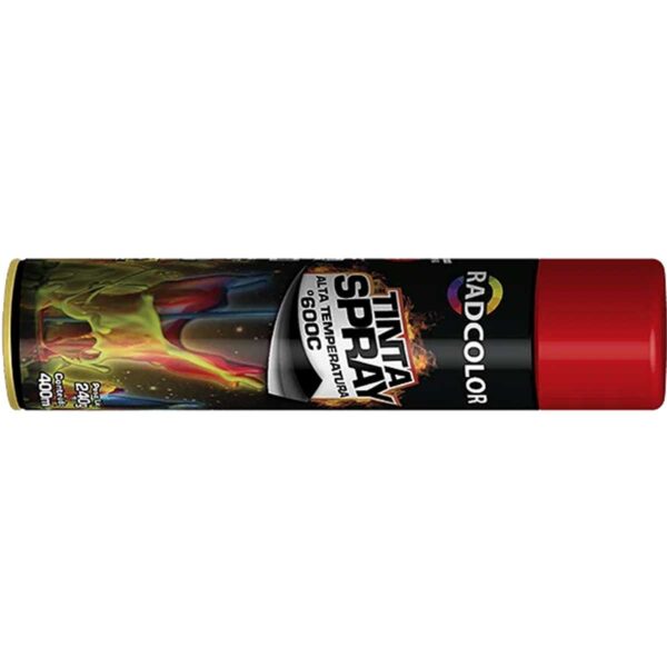 Tinta Spray  Vermelho Alta Temperatura Radcolor 400ml RC2145 - Imagem 4