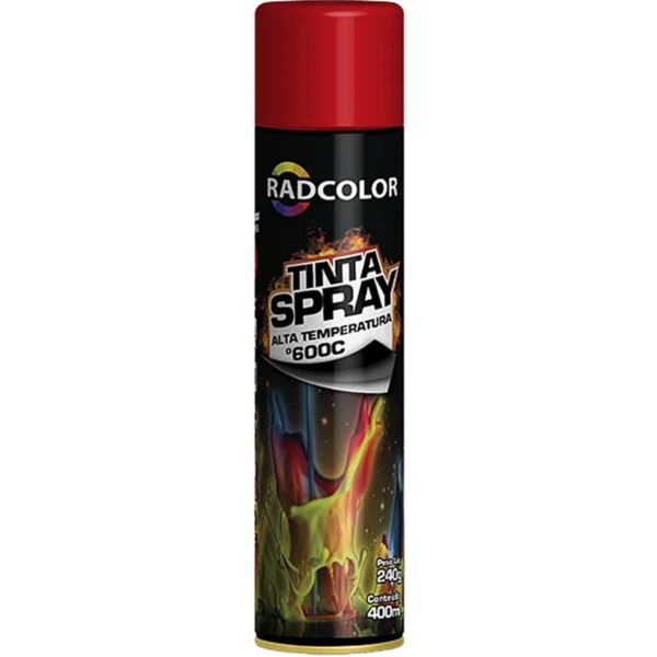 Tinta Spray  Vermelho Alta Temperatura Radcolor 400ml RC2145
