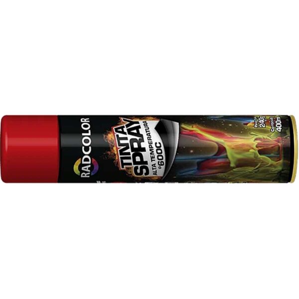 Tinta Spray  Vermelho Alta Temperatura Radcolor 400ml RC2145 - Imagem 2