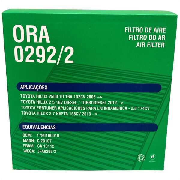 Filtro Ar Motor Hilux SW4 TDI 2.5 2.7 3.0 2005 A 2015 - Imagem 9