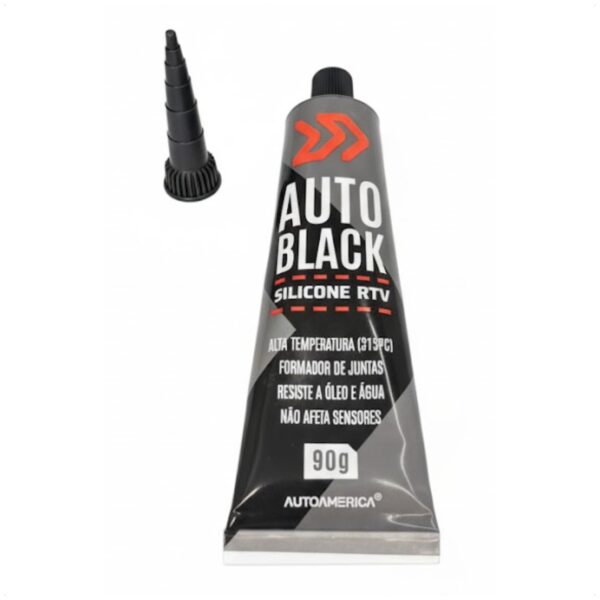 Silicone Preto Auto Black RTV Para Juntas Motor Alta 90g - Imagem 2