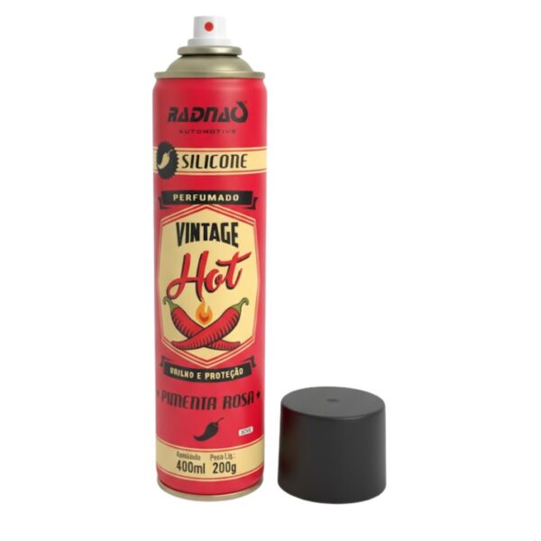 Silicone Perfumado Radnaq Vintage Hot Pimenta Rosa 400ml Painel Plástico Brilho e Proteção - Imagem 6